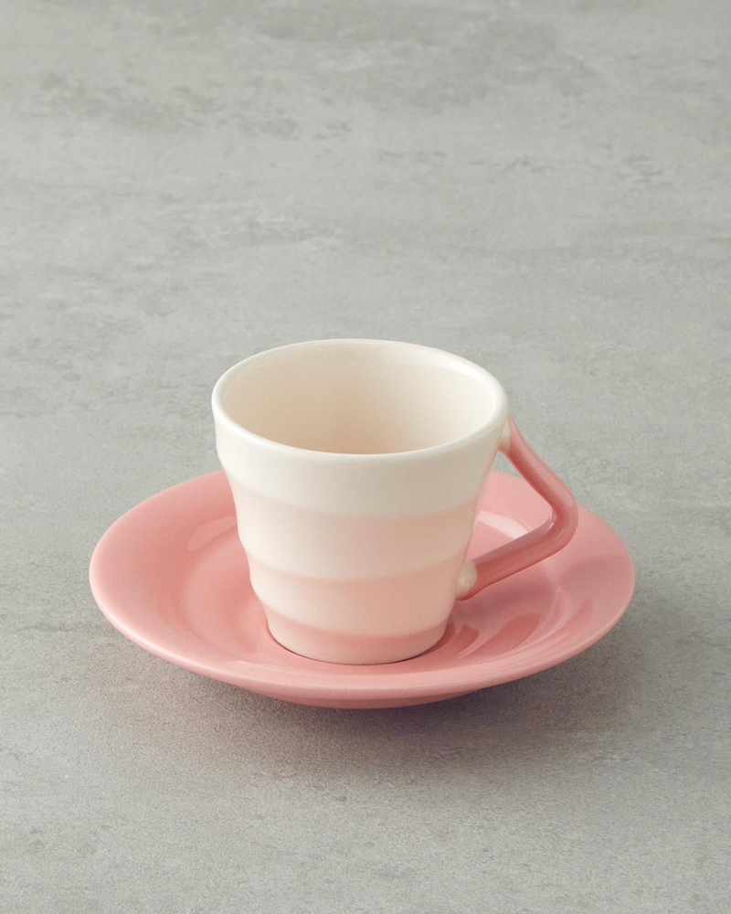 Valora Seramik 4 Parça 2 Kişilik Kahve Fincan Takımı 90 ml Pembe