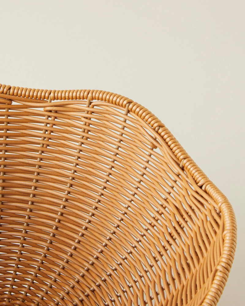 Veroana Plastik Rattan Sunumluk 29,5x18 cm Kahverengi
