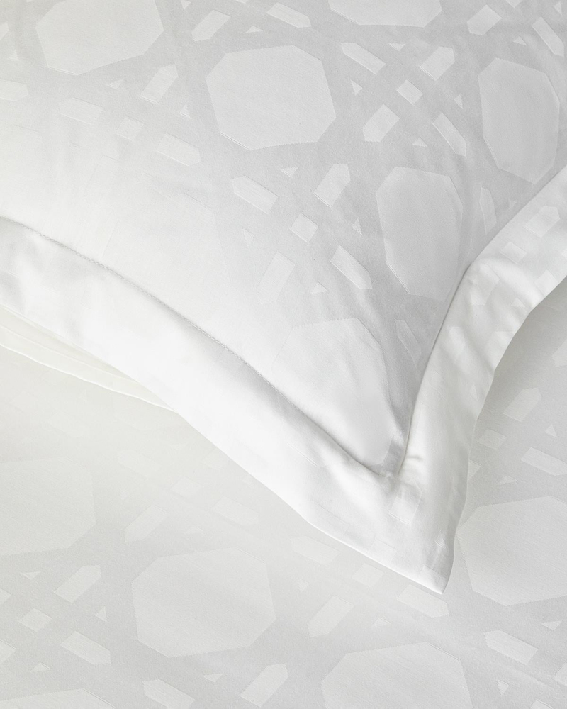 Verona Jakarlı Pamuk Saten Super King Nevresim Takımı 260x220 cm Kırık Beyaz
