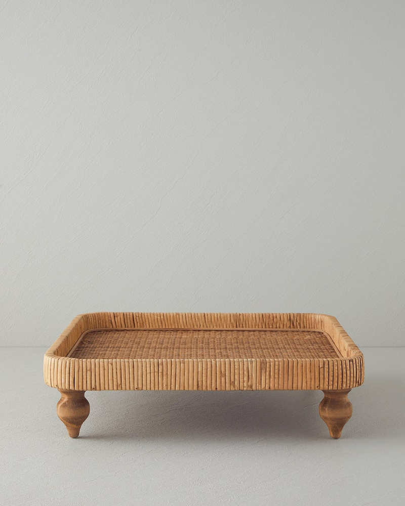 Verona Rattan Dekoratif Tepsi Naturel