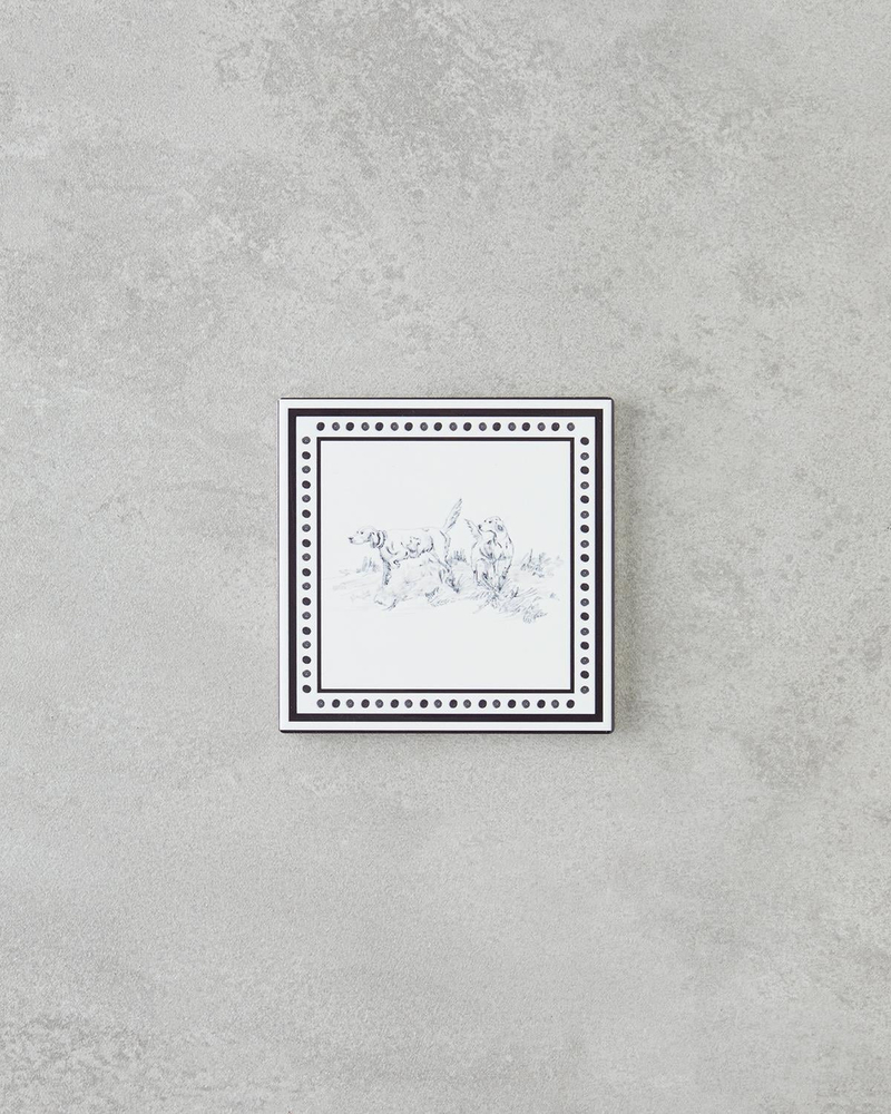 Victoria Seramik Bardak Altlığı 10.8x0.8 cm Siyah - Beyaz
