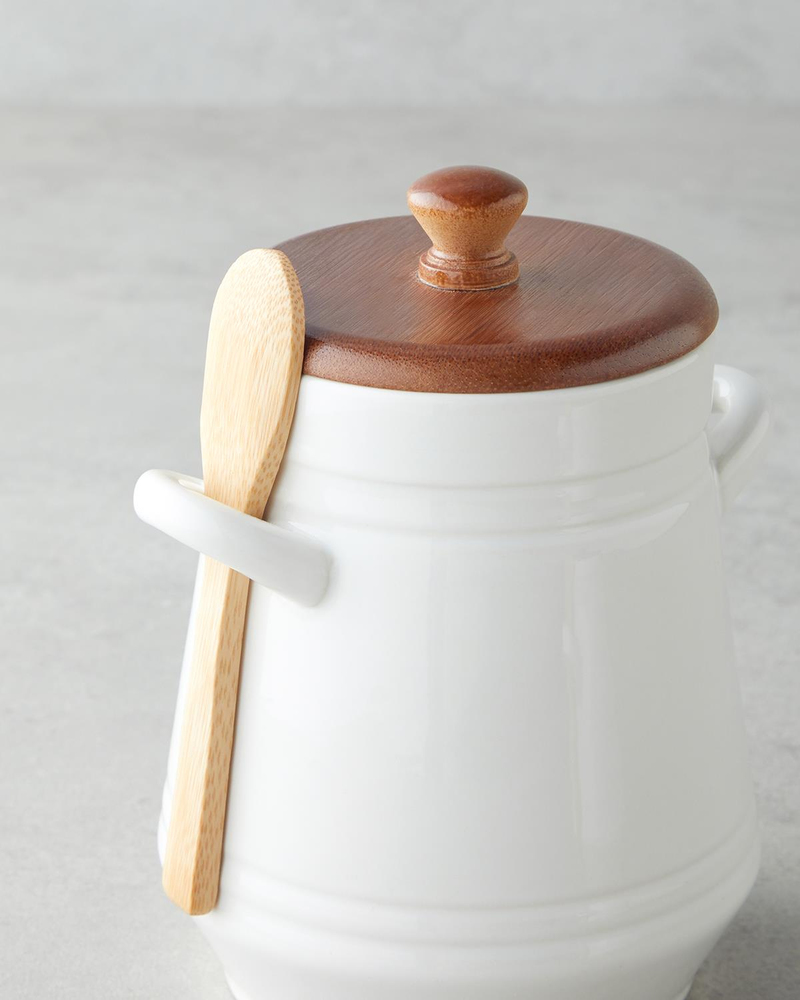 Vina Dolomite Kaşıklı Kavanoz 17 cm Beyaz