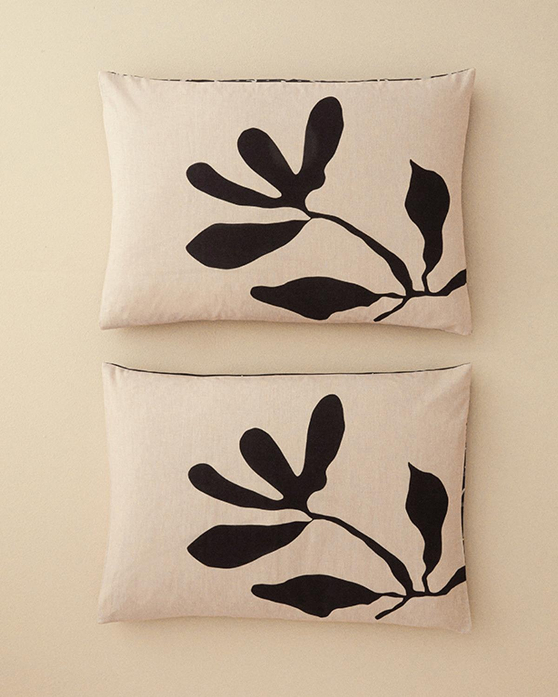 Vinette Dijital Baskılı Soft Cotton 2'li Yastık Kılıfı Bej