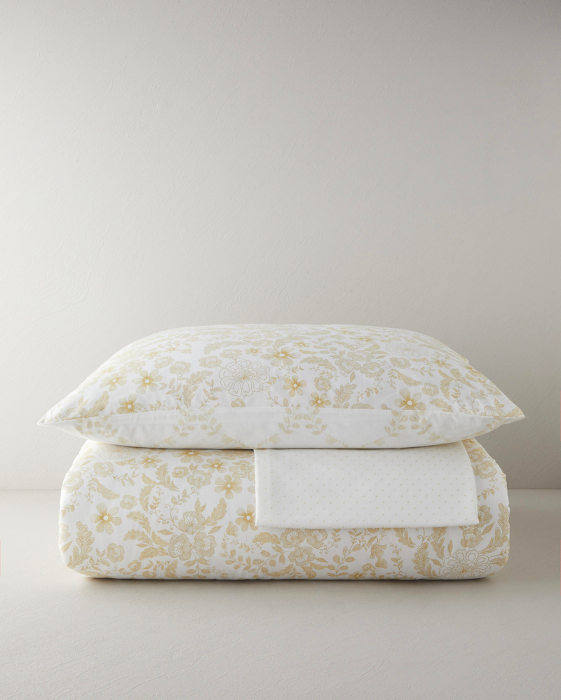 Vionne Kolay Ütülenir Çarşaflı Tek Kişilik Nevresim Takımı 160x220 cm Açık Sarı
