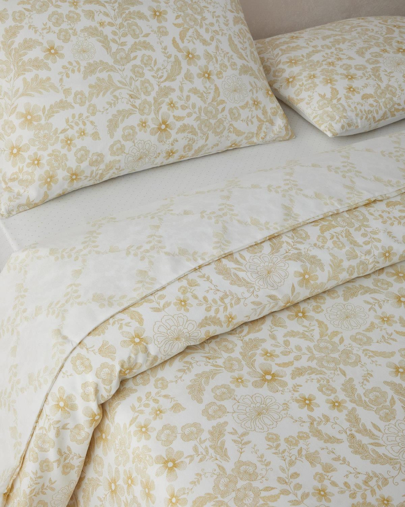 Vionne Kolay Ütülenir Çift Kişilik Nevresim Takımı 200x220 cm Açık Sarı