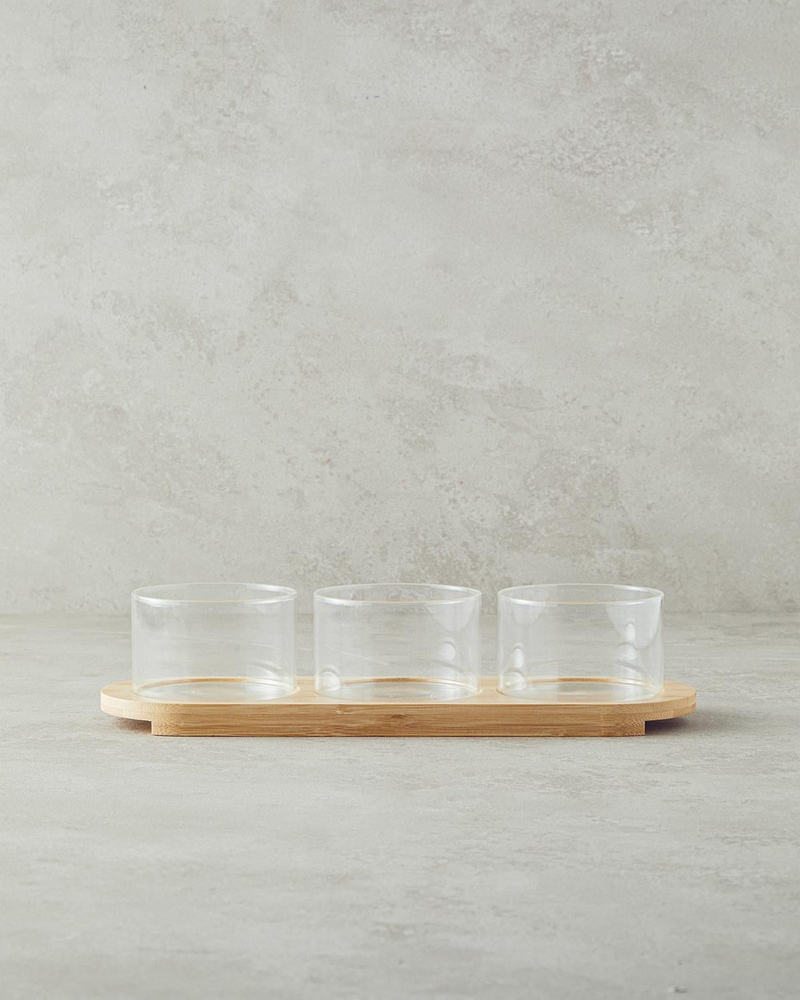 Vısta Borosilikat 3'lü Sunumluk 34x10,5 cm Şeffaf