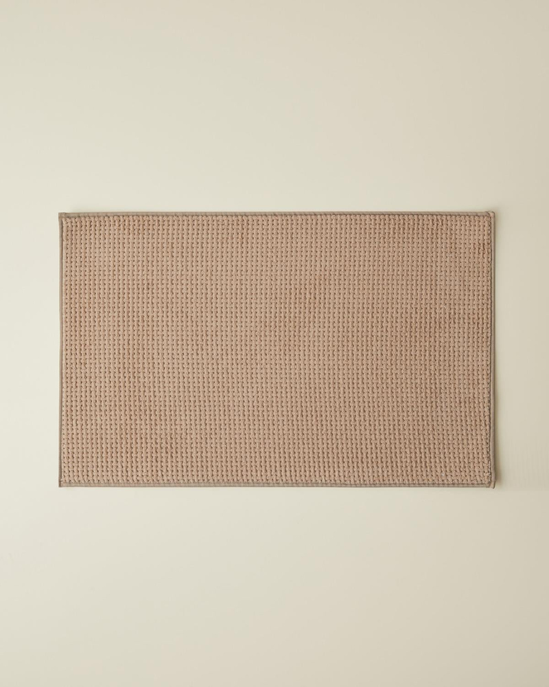 Waffle Weave Banyo Paspası 50x80 cm Açık Kahverengi