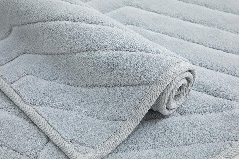 Wavy Pamuklu Banyo Paspası Seti Gri