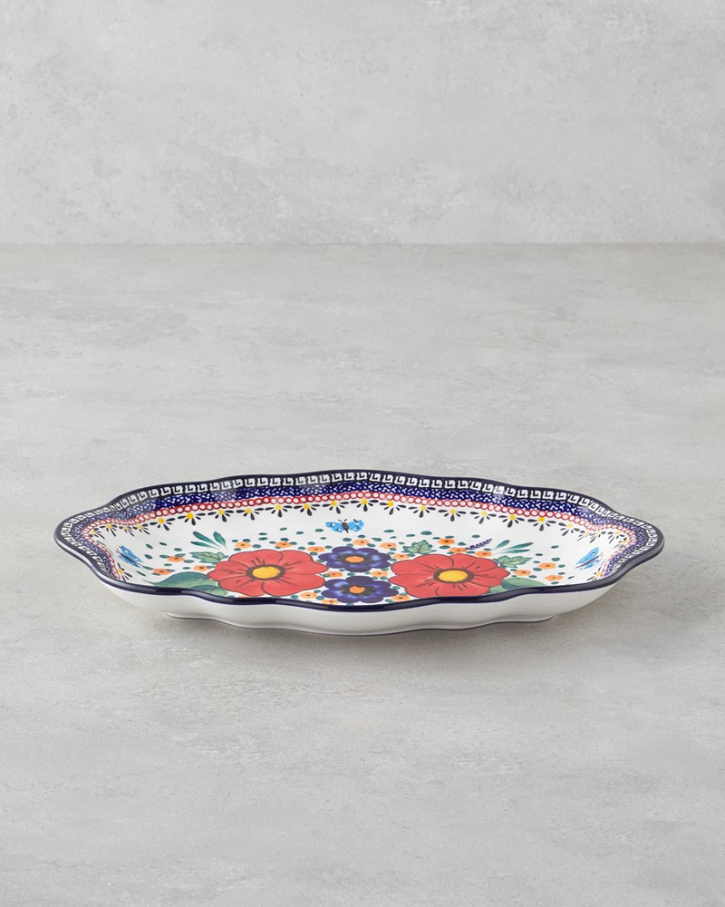 Whimsy Stoneware Kayık Tabak 35 cm Renkli