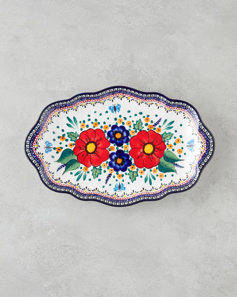 Whimsy Stoneware Kayık Tabak 35 cm Renkli