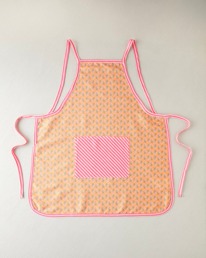 Whispering Petals Polyester Mutfak Önlüğü 75x80 cm Pembe - Turuncu