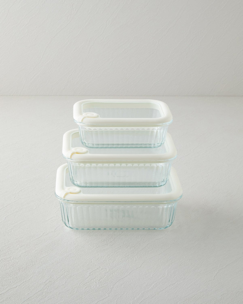 Whity Borosilikat Saklama Kabı 1520 ml Beyaz