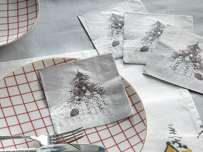 Winter Conservatory Kağıt 20'li Kağıt Peçete Gri
