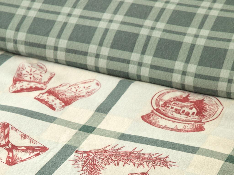 Winter Joy Flanel King Size Nevresim Takımı Yeşil