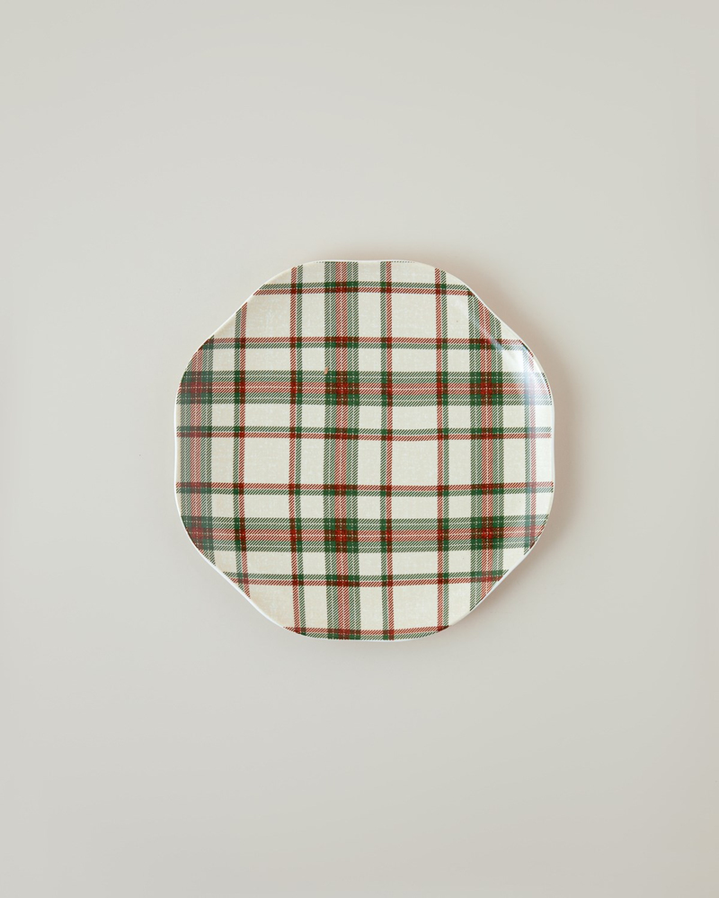 Winter Plaid New Bone Pasta Tabağı 20 cm Kırmızı