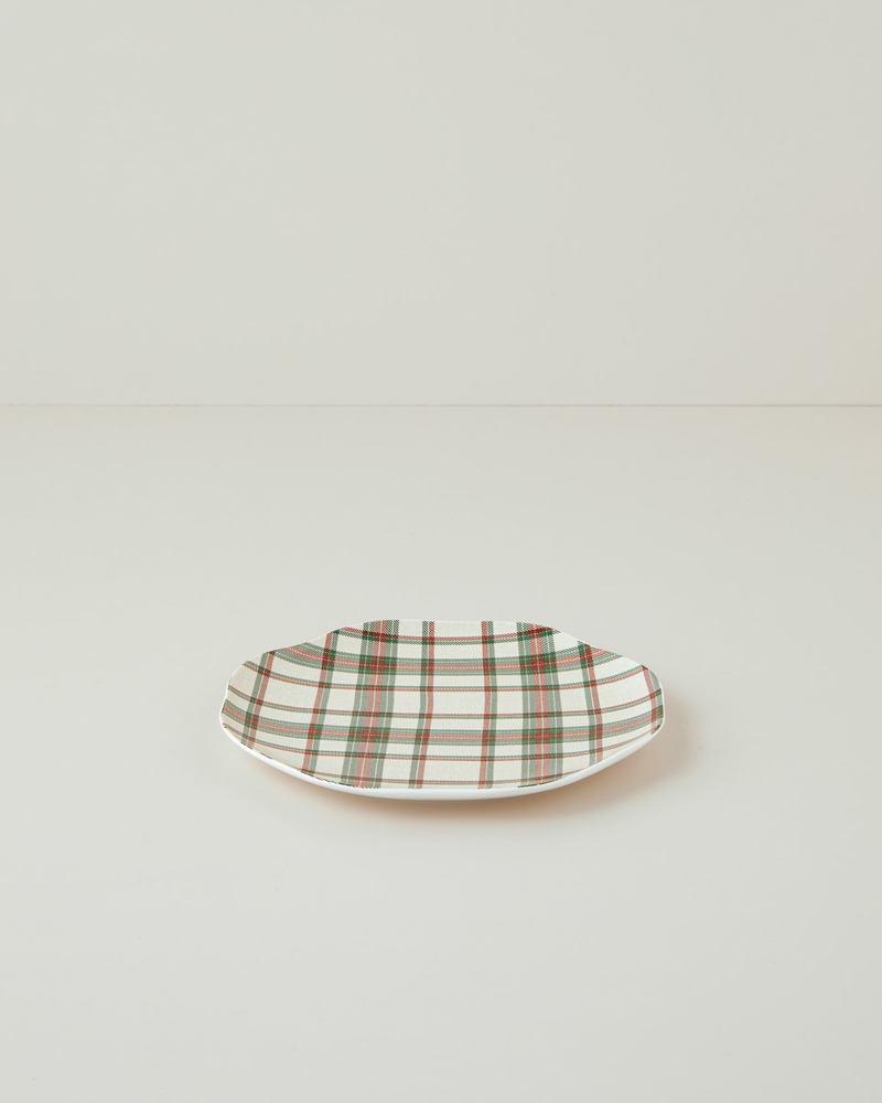 Winter Plaid New Bone Pasta Tabağı 20 cm Kırmızı