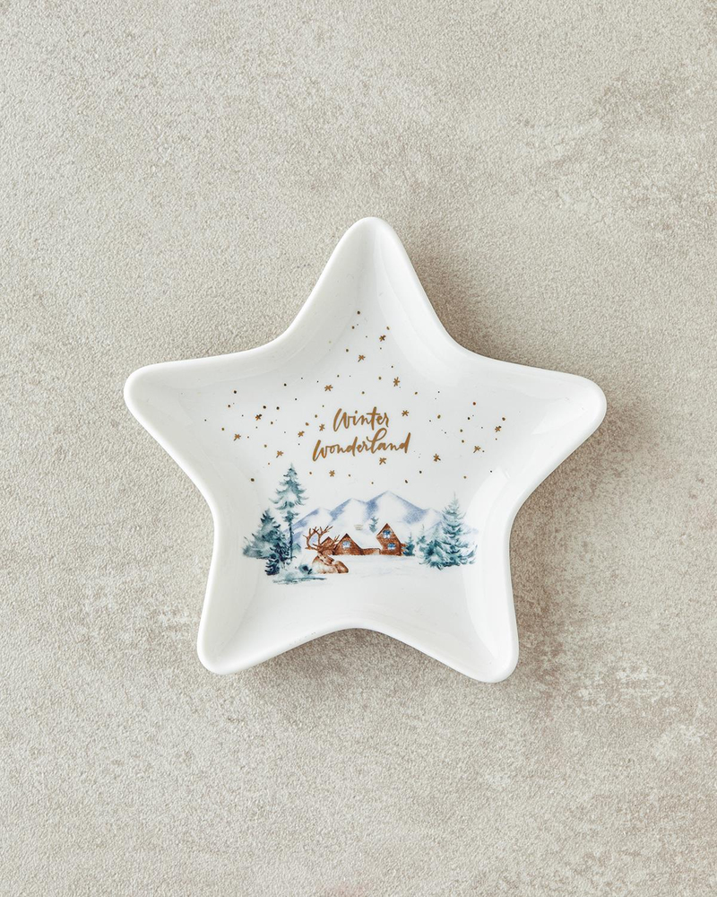 Winter Wonderland New Bone China Çerezlik 13x13 cm Beyaz