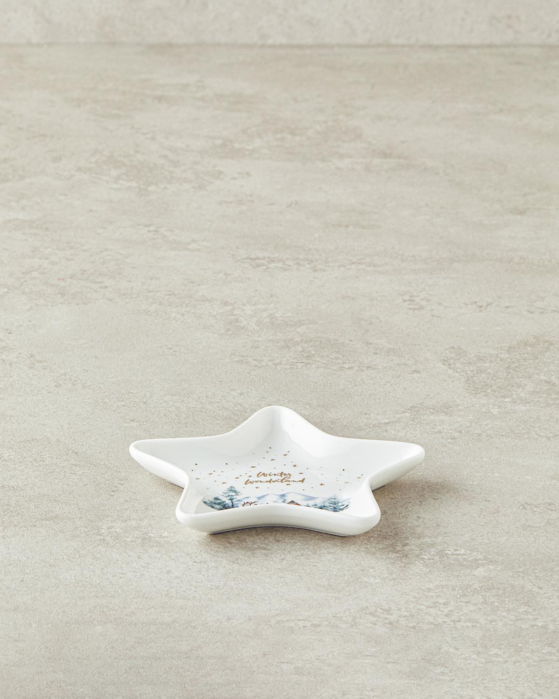 Winter Wonderland New Bone China Çerezlik 13x13 cm Beyaz