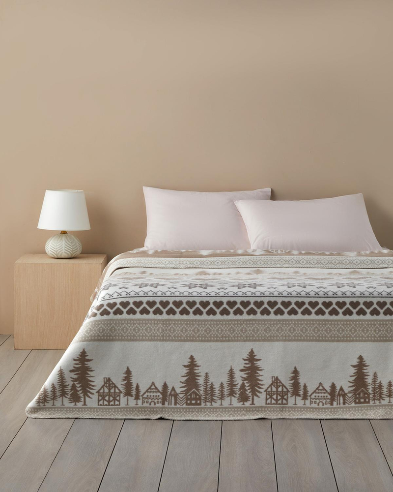 Winterfell Pamuklu Tek Kişilik Battaniye 150x200 cm Bej