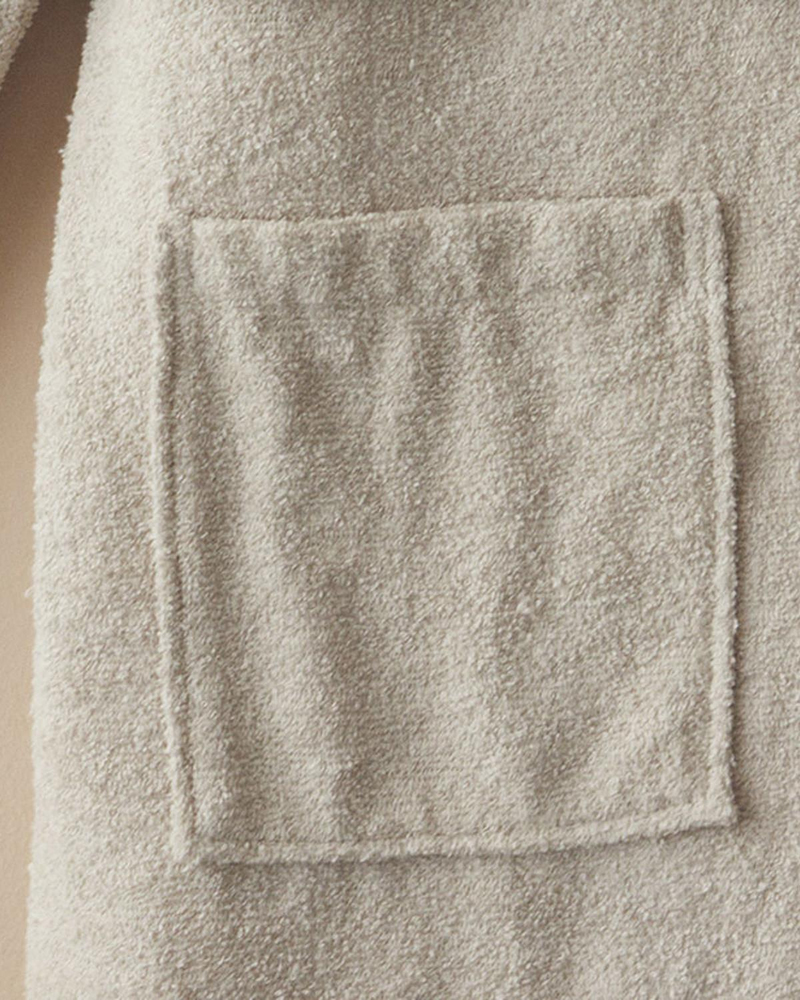 Wolin Pamuk Bordürlü Bornoz Taş Rengi
