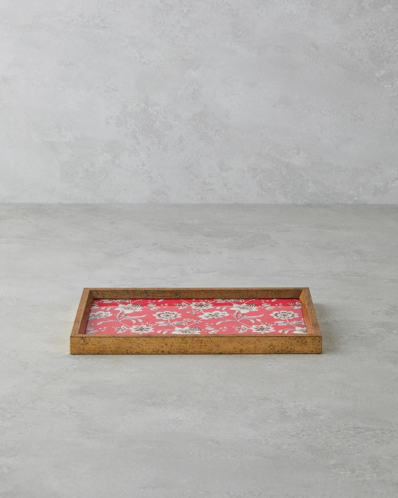 Woody Bergamot Dekoratif Tepsi 16x26 cm Kırmızı