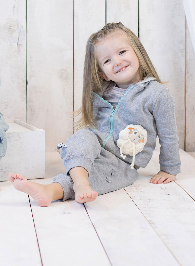 OrganicEra Organik Aplikeli Kapşonlu Mont , Grey Melange