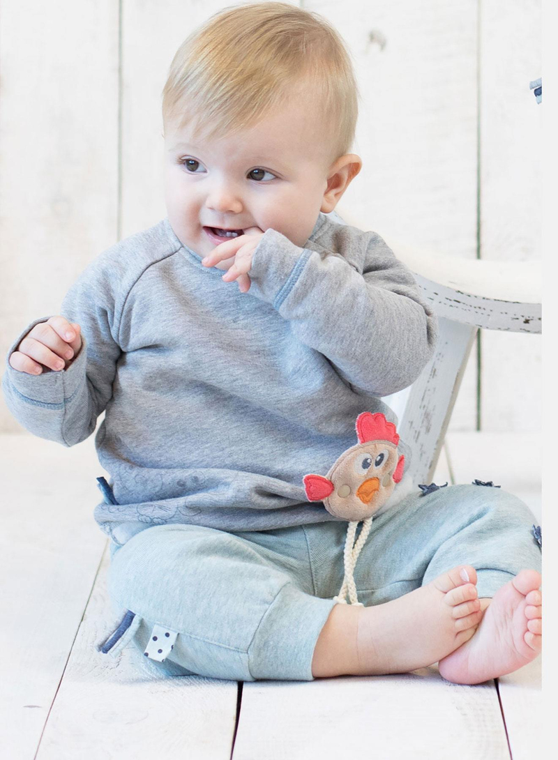 OrganicEra Organik Aplikeli Sweatshirt , Grey Melange