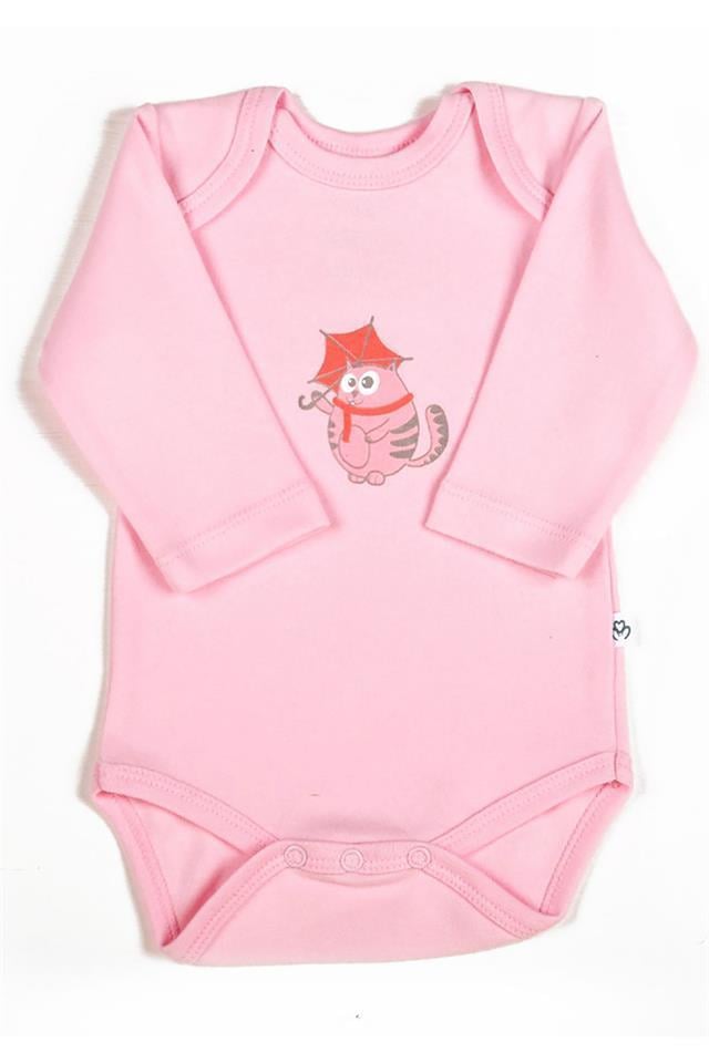OrganicEra Organik Uzun Kollu Body , Pembe