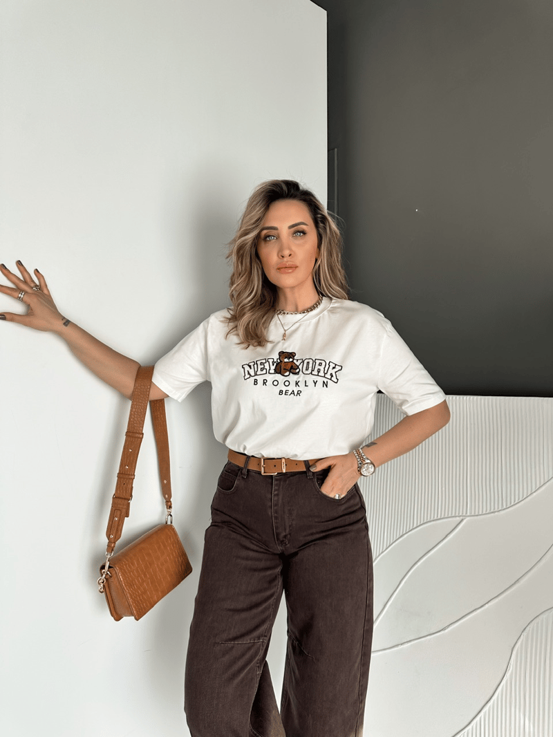 Beyaz Ayıcıklı New York Tshirt