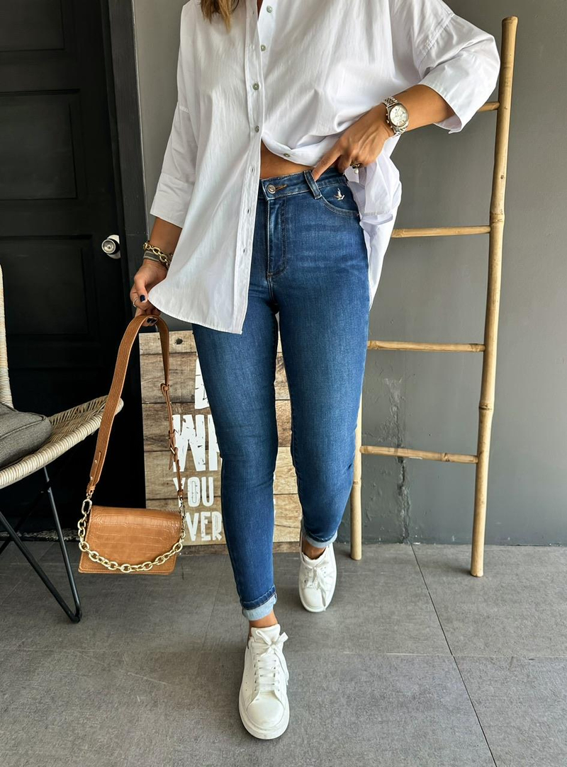 Koyu Mavi Likralı Premium Jean