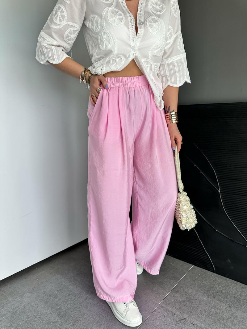 Pembe Orijinal Bol Kesim Pantolon