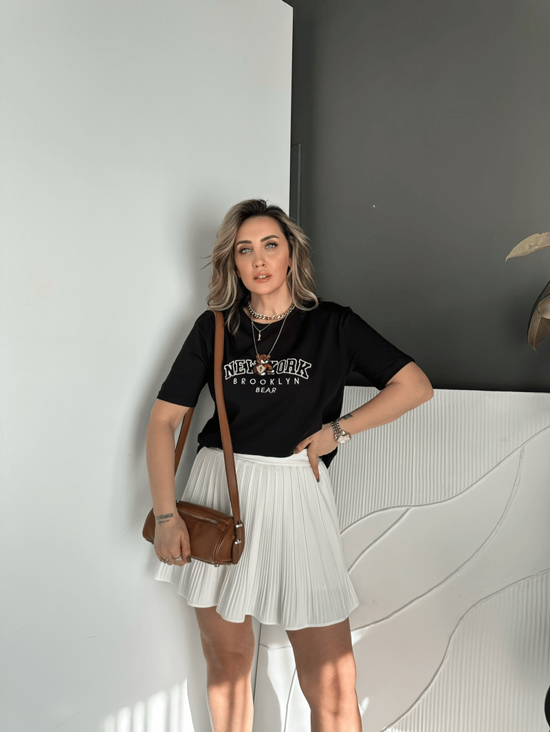 Siyah Ayıcıklı New York Tshirt