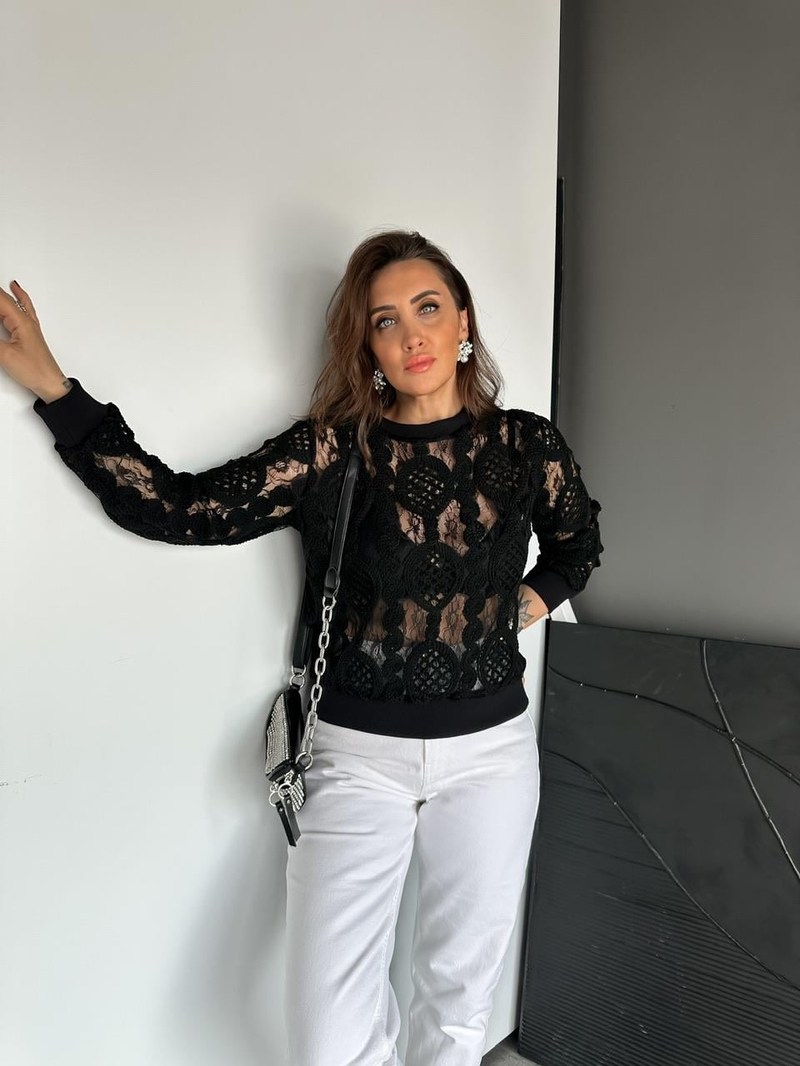 Siyah Örme Edition Bluz 