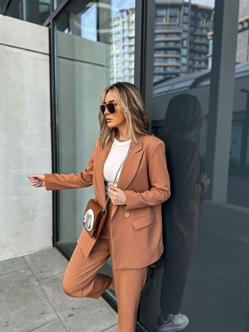 Tarçın Kruvaze Blazer Ceket