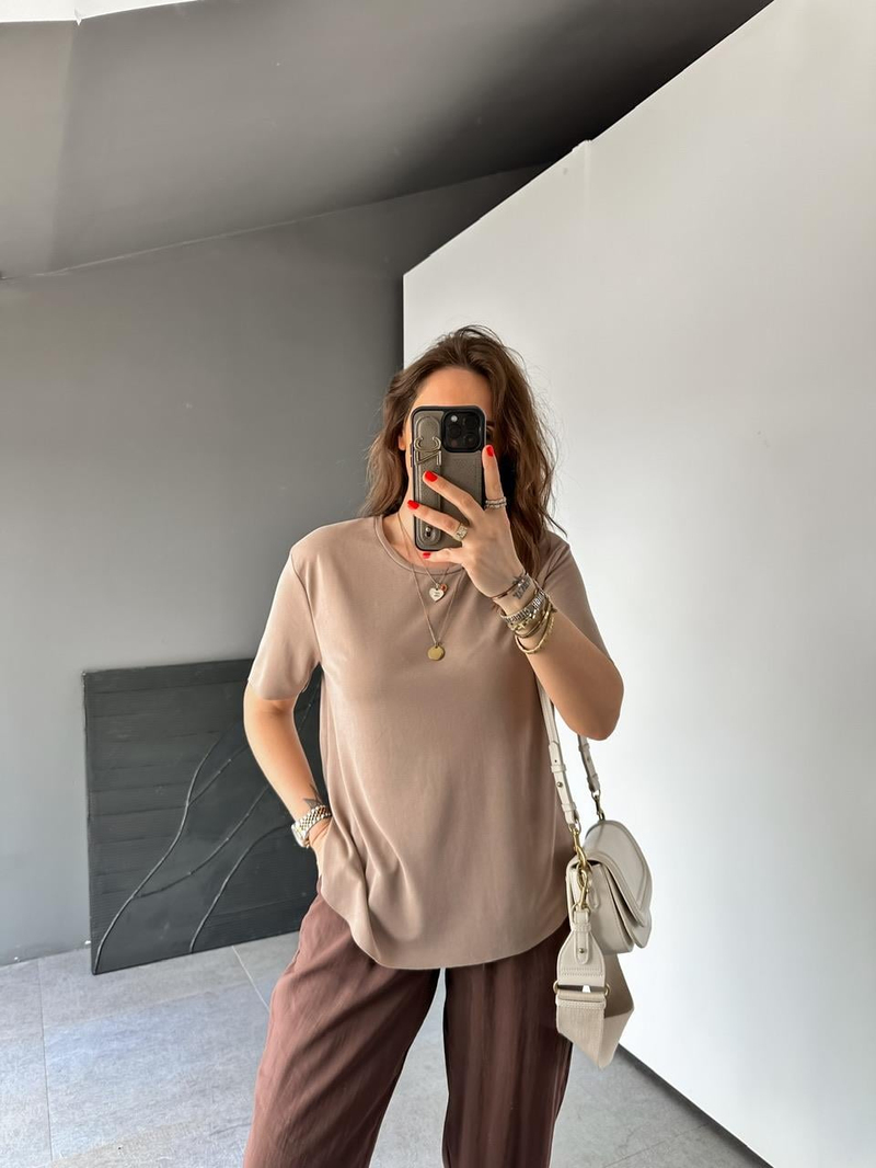 Vizon Lazer Kesim Modal Tshirt