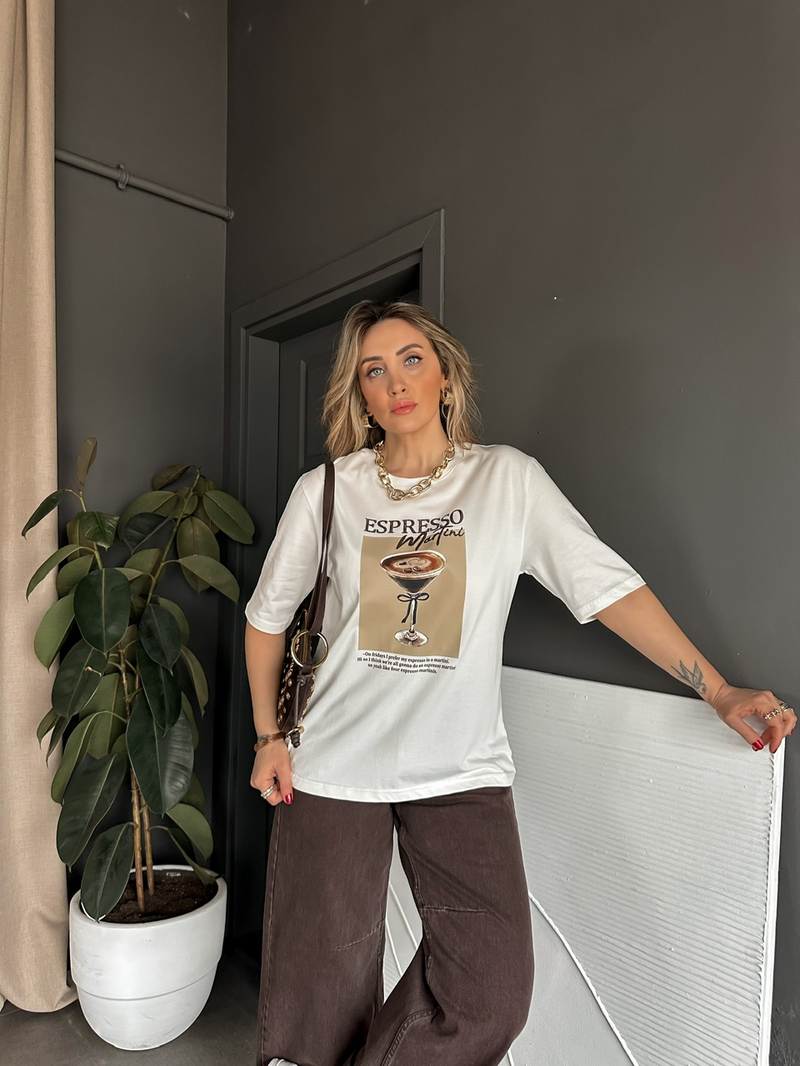 Beyaz Espresso Tshirt