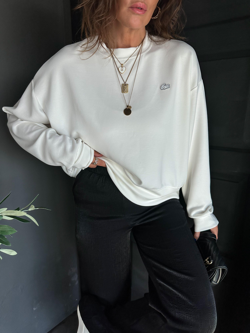 Beyaz Modal Premium Sweatshirt
