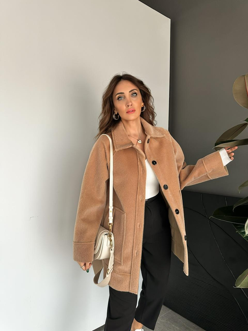 Camel Deve Tüyü Şık Kaban