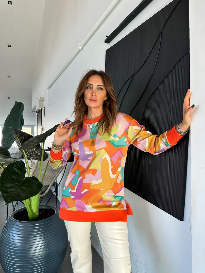 Çok Renkli Scuba Sweatshirt 