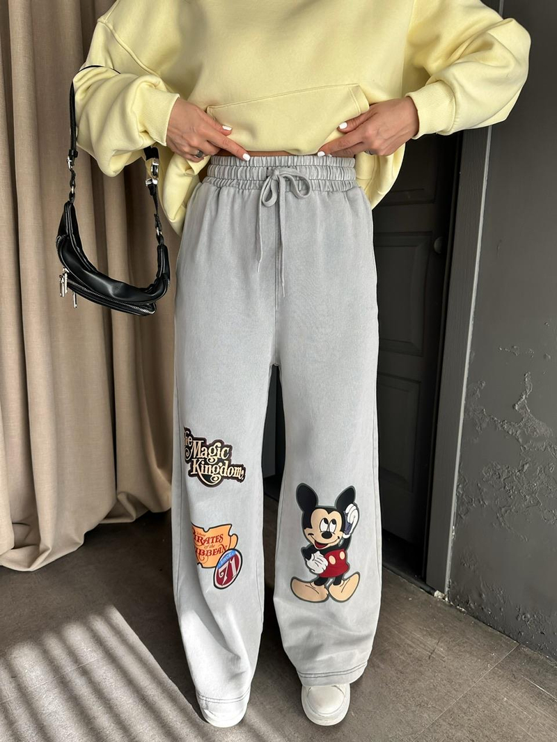 Gri Mickey Karakterli Eşofman