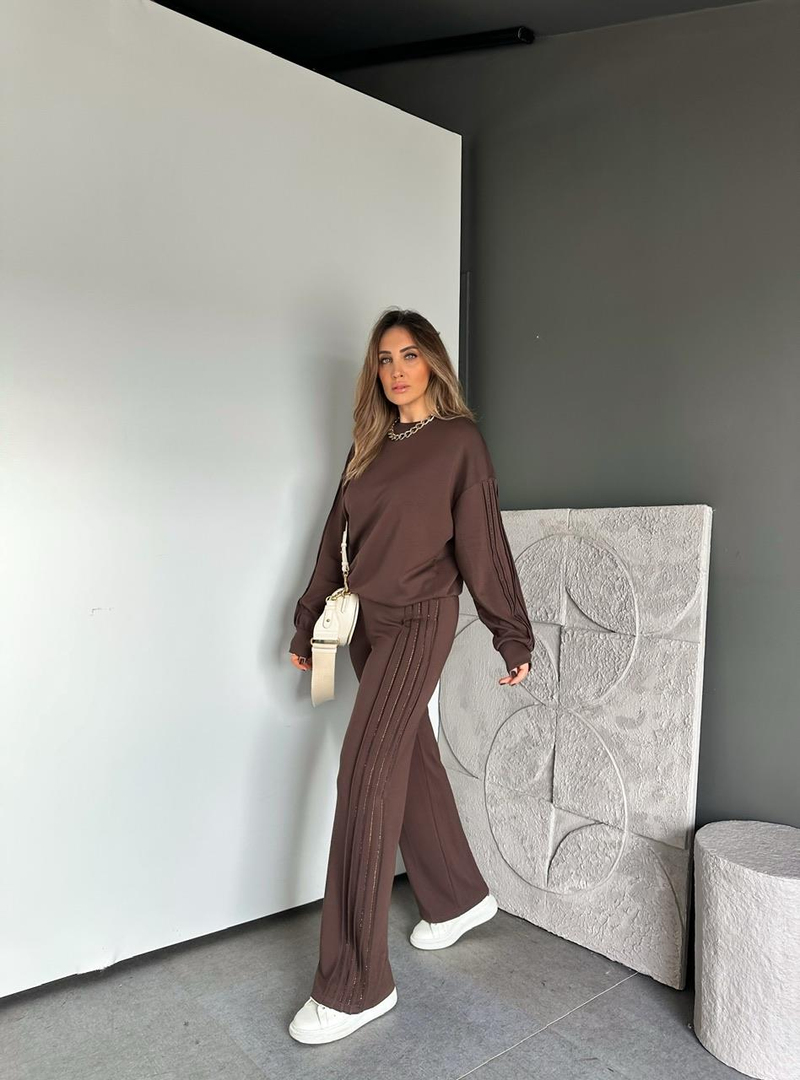Kahve Sıra Taşlı Biyeli Modal Takım