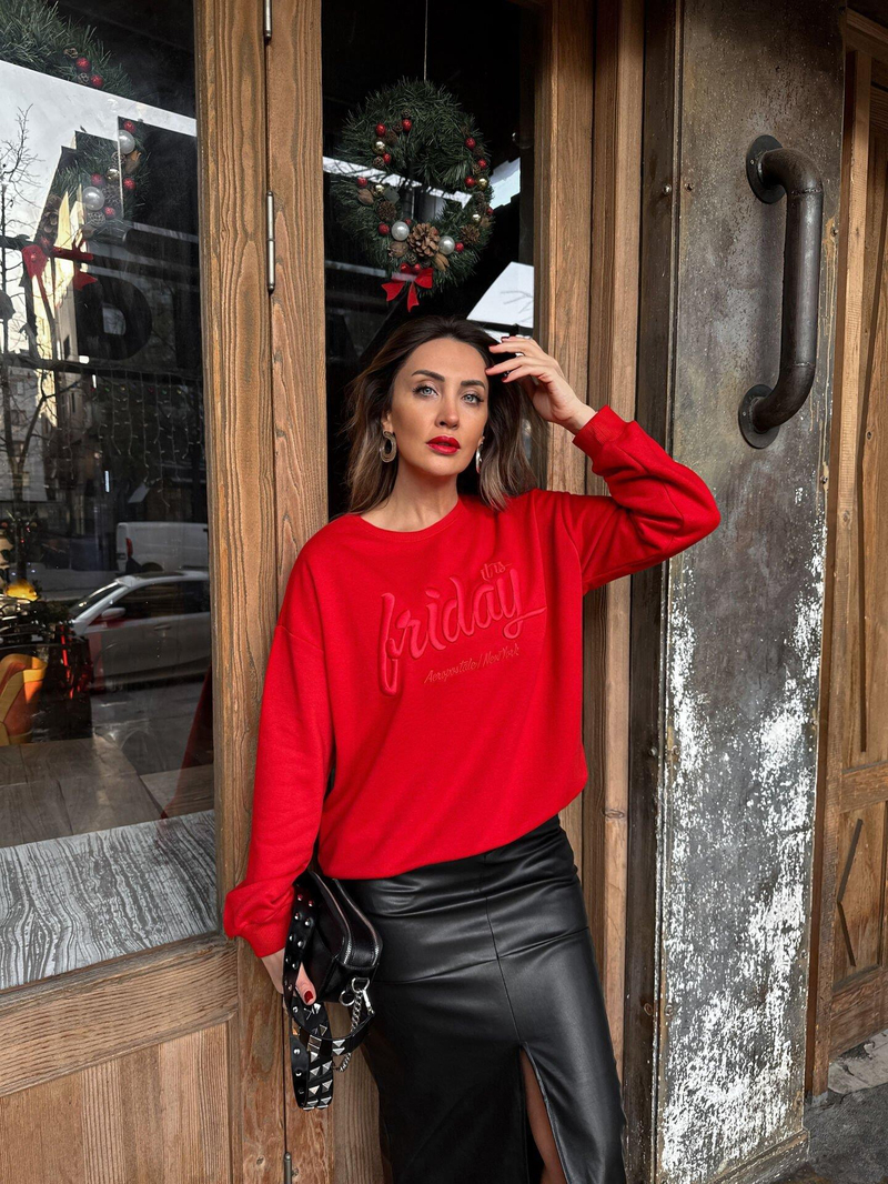 Kırmızı Friday Premium Sweatshirt