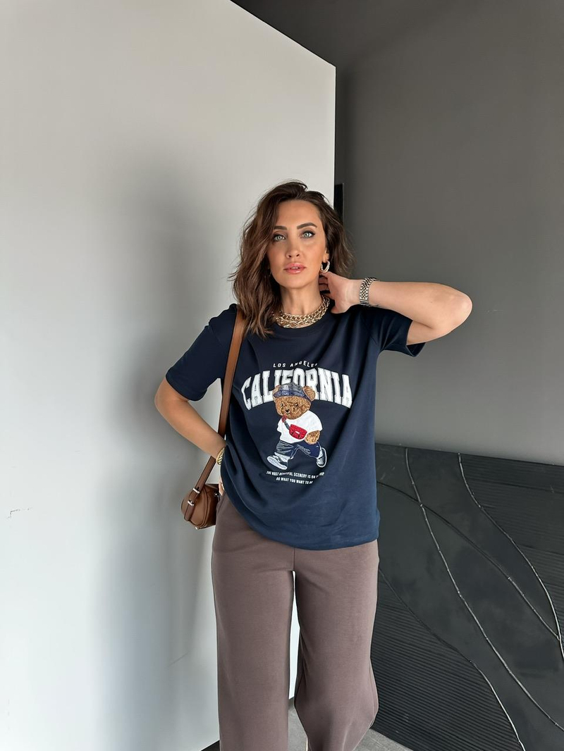 Lacivert California Ayıcıklı Tshirt