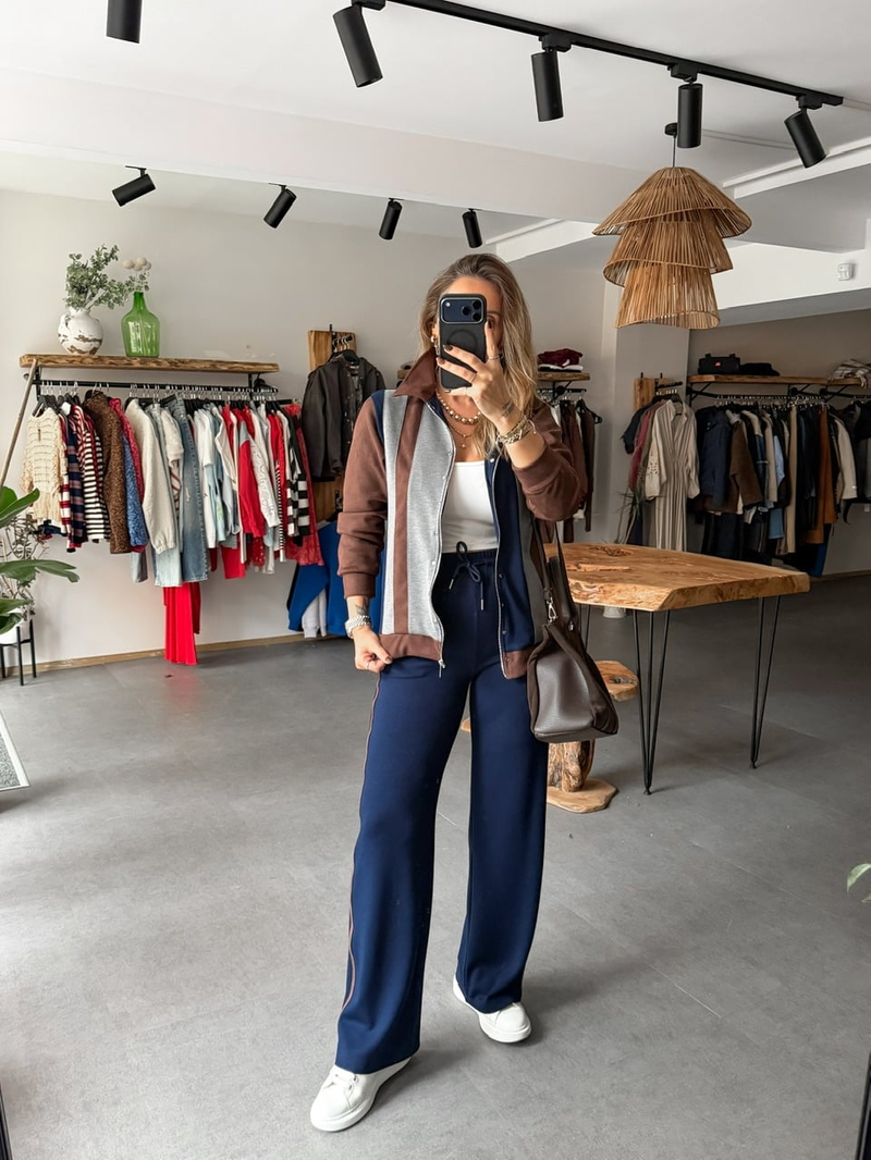 Lacivert Gri Garnili Marka Model Takım