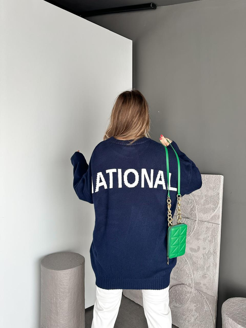 Lacivert National Salaş Kazak