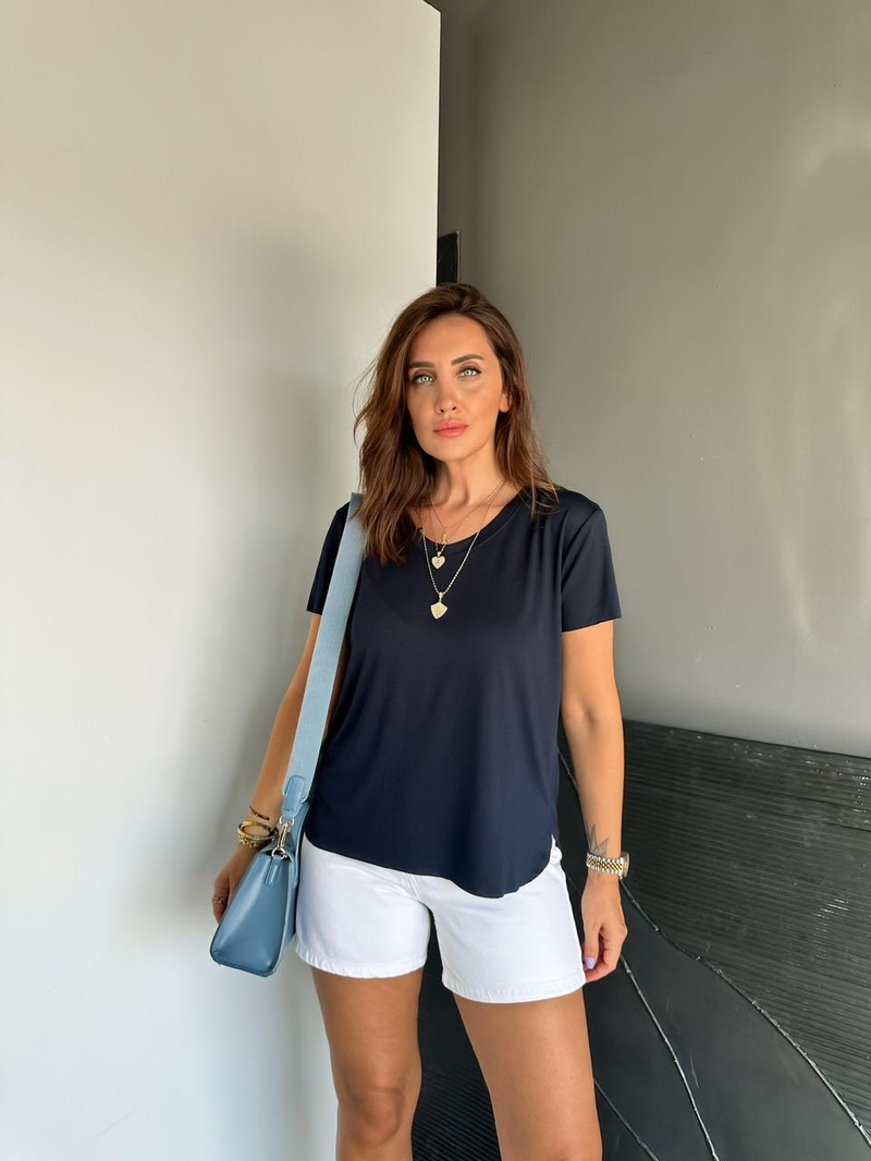 Lacivert Orijinal Pamuk Tshirt