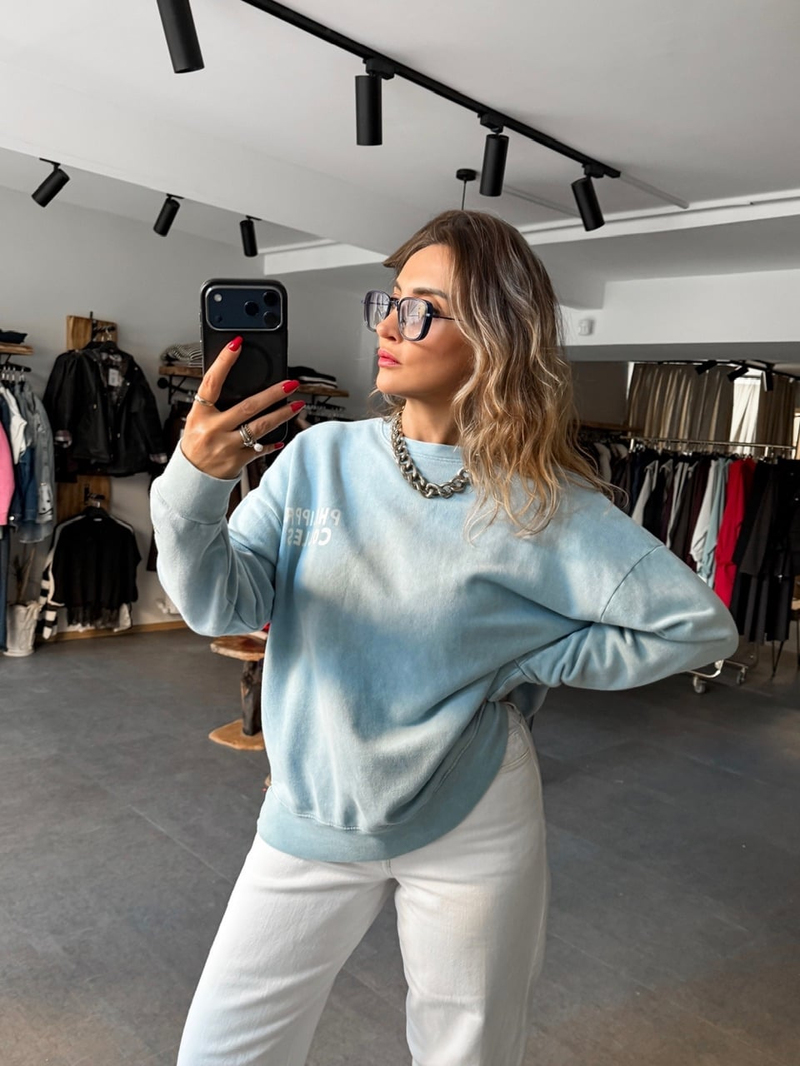 Mavi Phılıppo Yıkamalı Sweatshirt