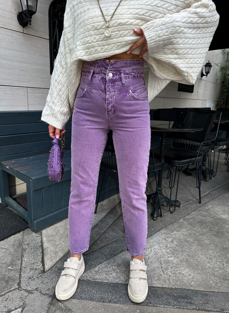 Mor Bel Detaylı Jean