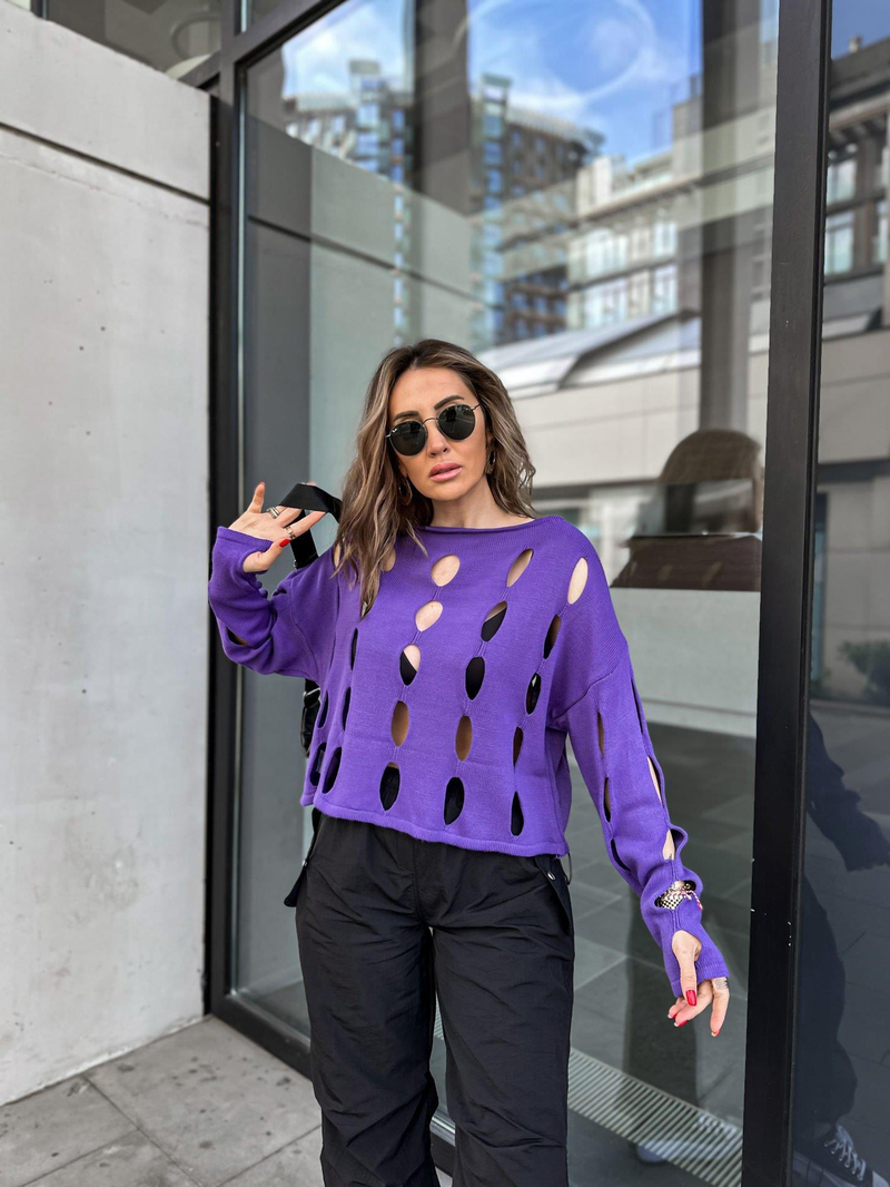 Mor Petek Desenli Kazak