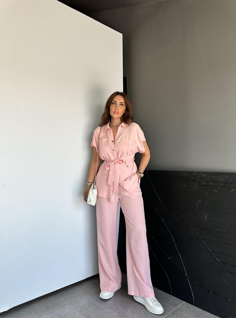 Pembe Gold Çıtçıtlı Kuşaklı Takım